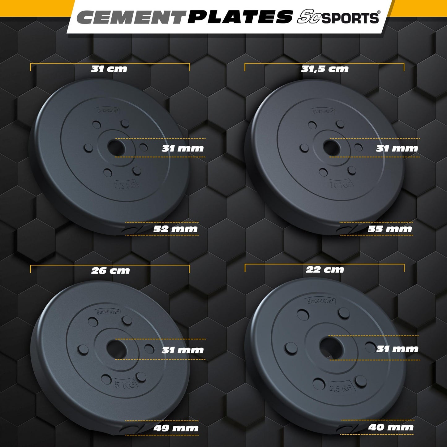 ScSPORTS EZ-Curlset 66 kg Kunststof - 30 mm