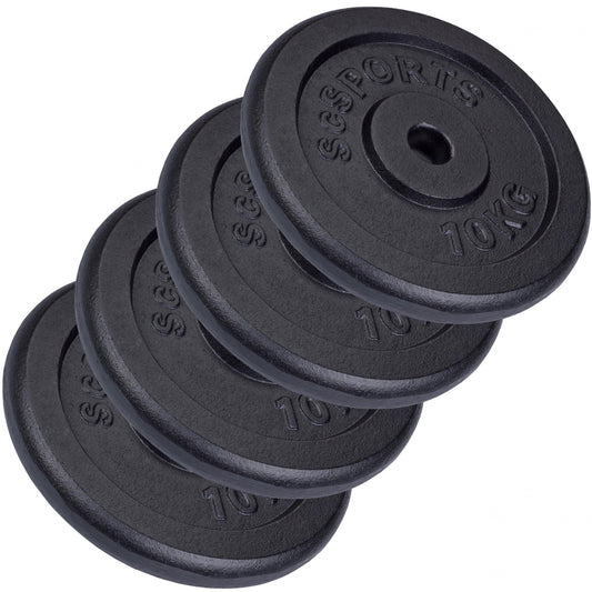 ScSPORTS Halterschijven set 40 kg – 4 x 10 kg Gietijzer – 30 mm