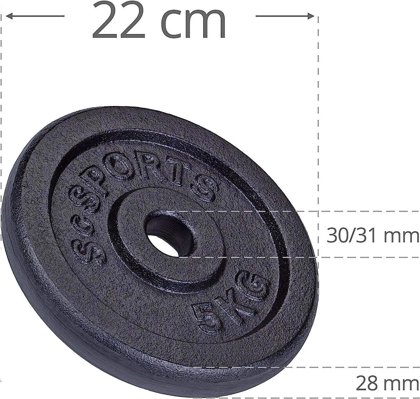 ScSPORTS Halterset 25 kg Gietijzer - 30 mm