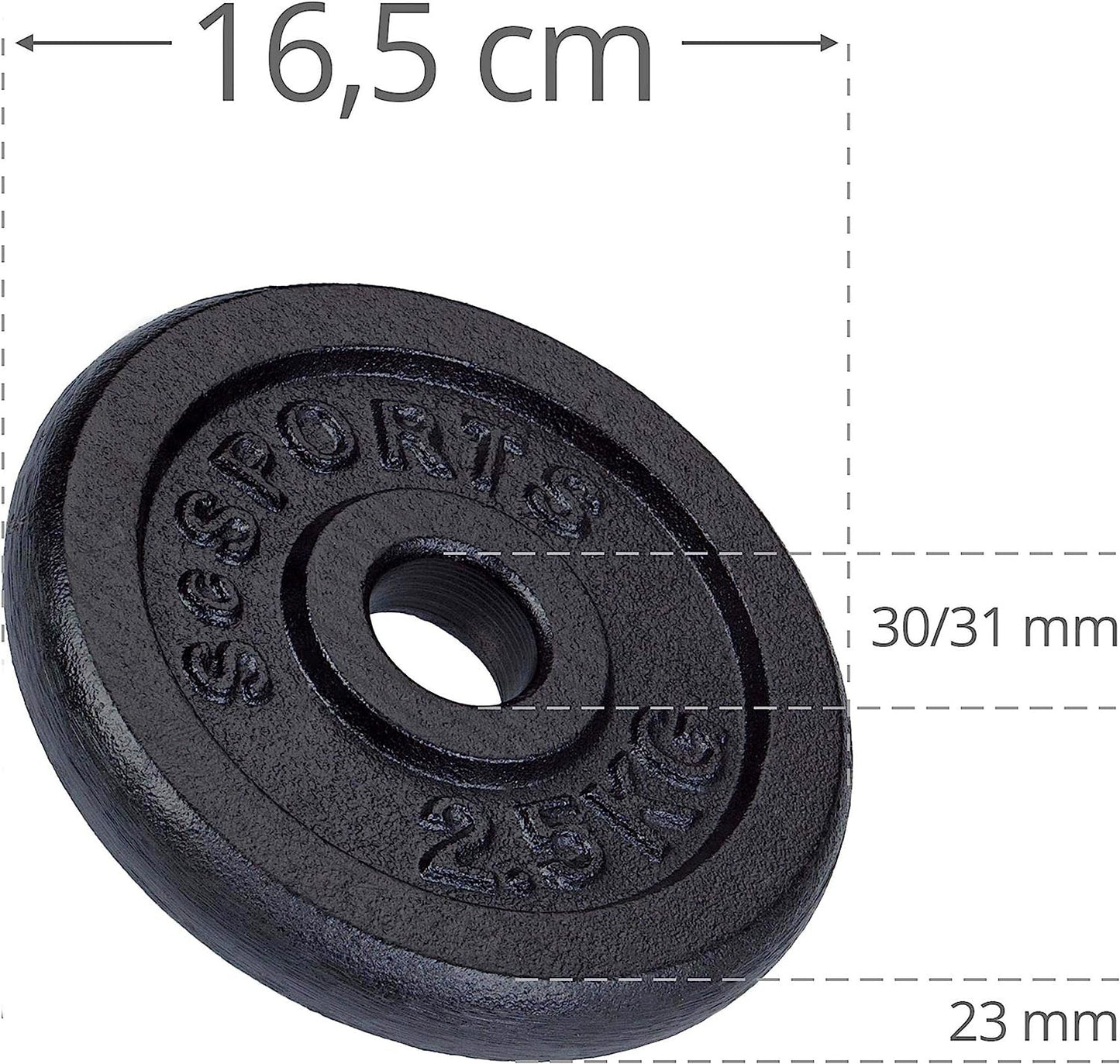 ScSPORTS Halterset 25 kg Gietijzer - 30 mm