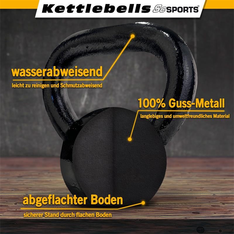 ScSPORTS Kettlebell 24 kg Gietijzer Grijs