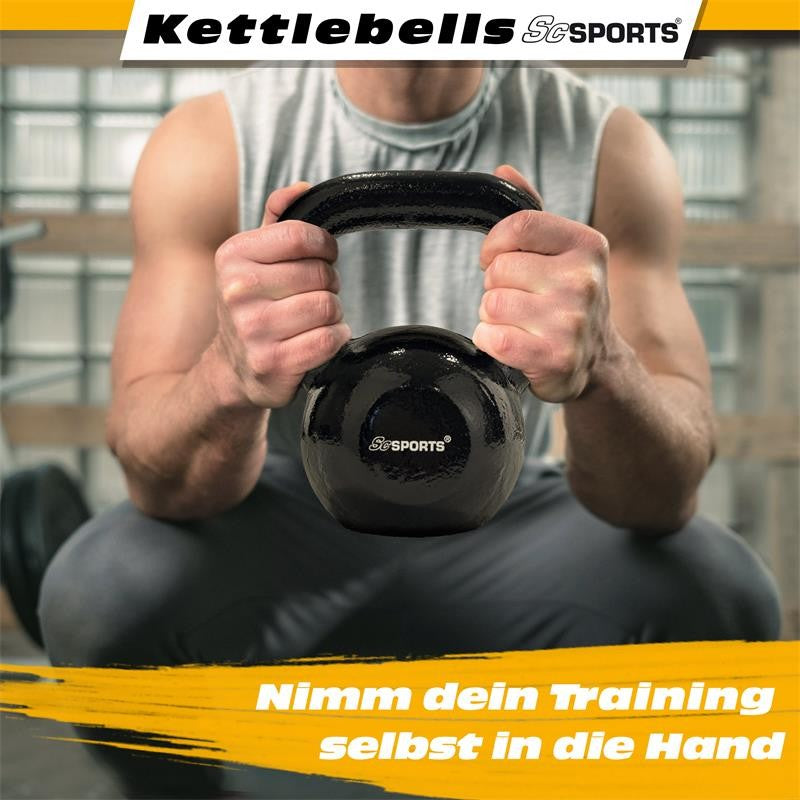 ScSPORTS Kettlebell 24 kg Gietijzer Grijs