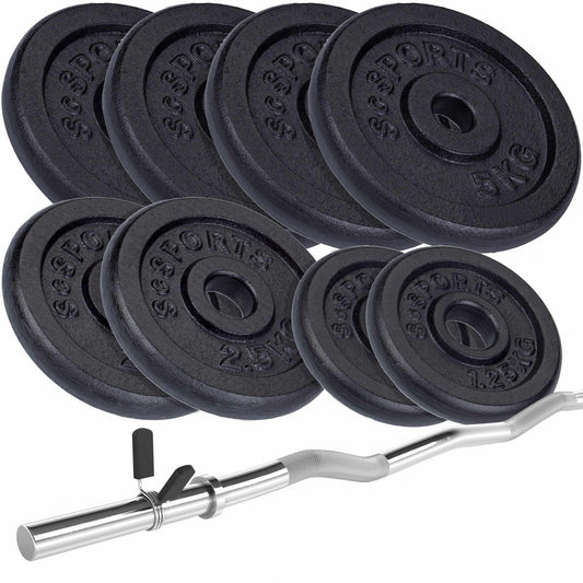 ScSPORTS EZ-Curlset 34,5 kg Gietijzer - 30 mm