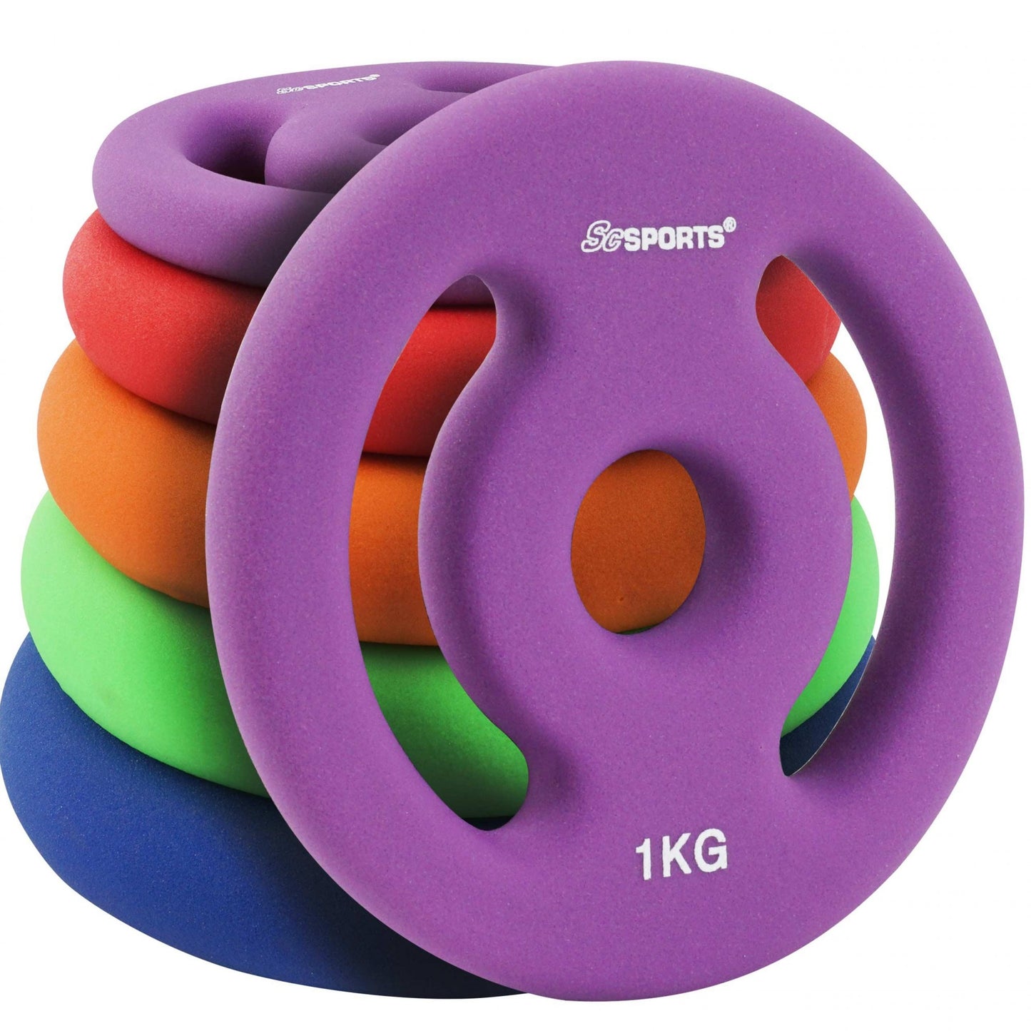 ScSPORTS Halterschijven set 2 kg - 2 x 1 kg Vinyl - 30 mm