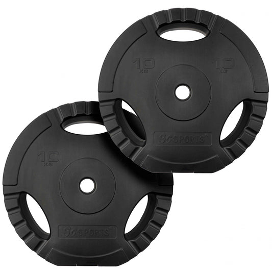 ScSPORTS Halterschijven set 20 kg – 2 x 10 kg Gripper Kunststof – 30 mm