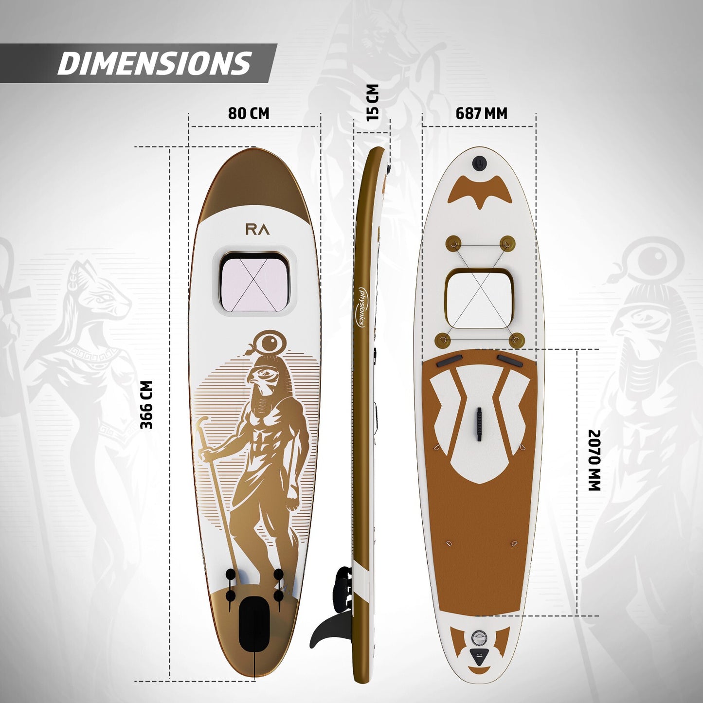 Physionics Sup Board 366cm Complete Set Watersport
