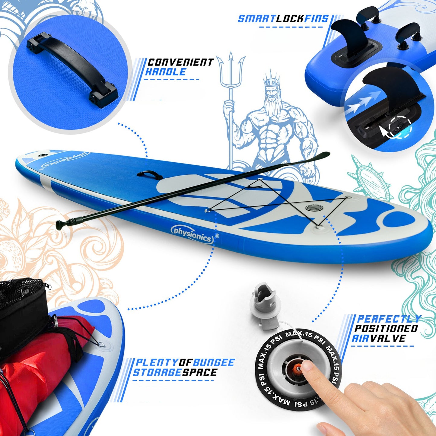 Physionics Sup Board 320cm Complete Set Watersport