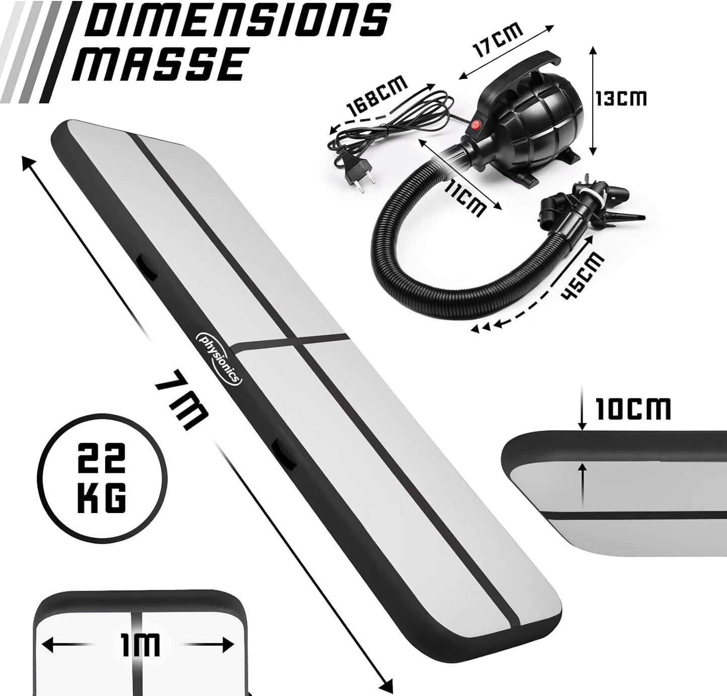 Physionics Airtrack 7 meter