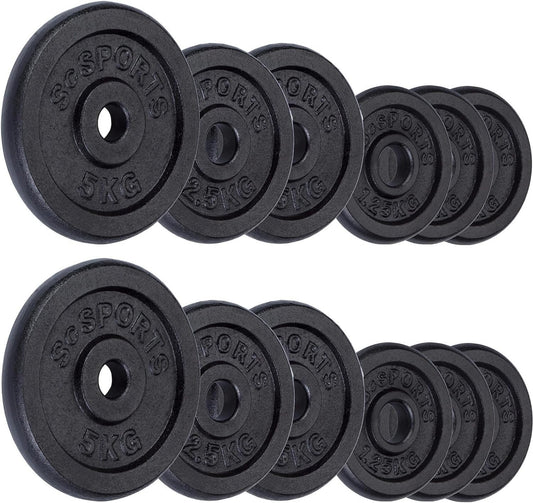 ScSPORTS Halterschijven set 27,5 kg Gietijzer Zwart - 30 mm