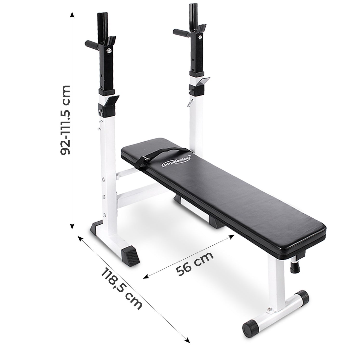 Physionics Verstelbare halterbank met 70 kg Halterset