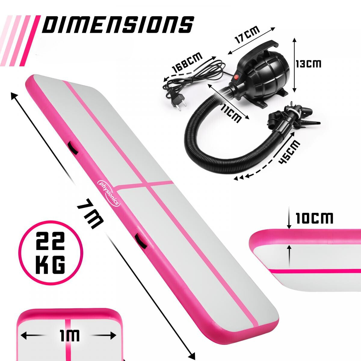 Physionics Airtrack 7 meter