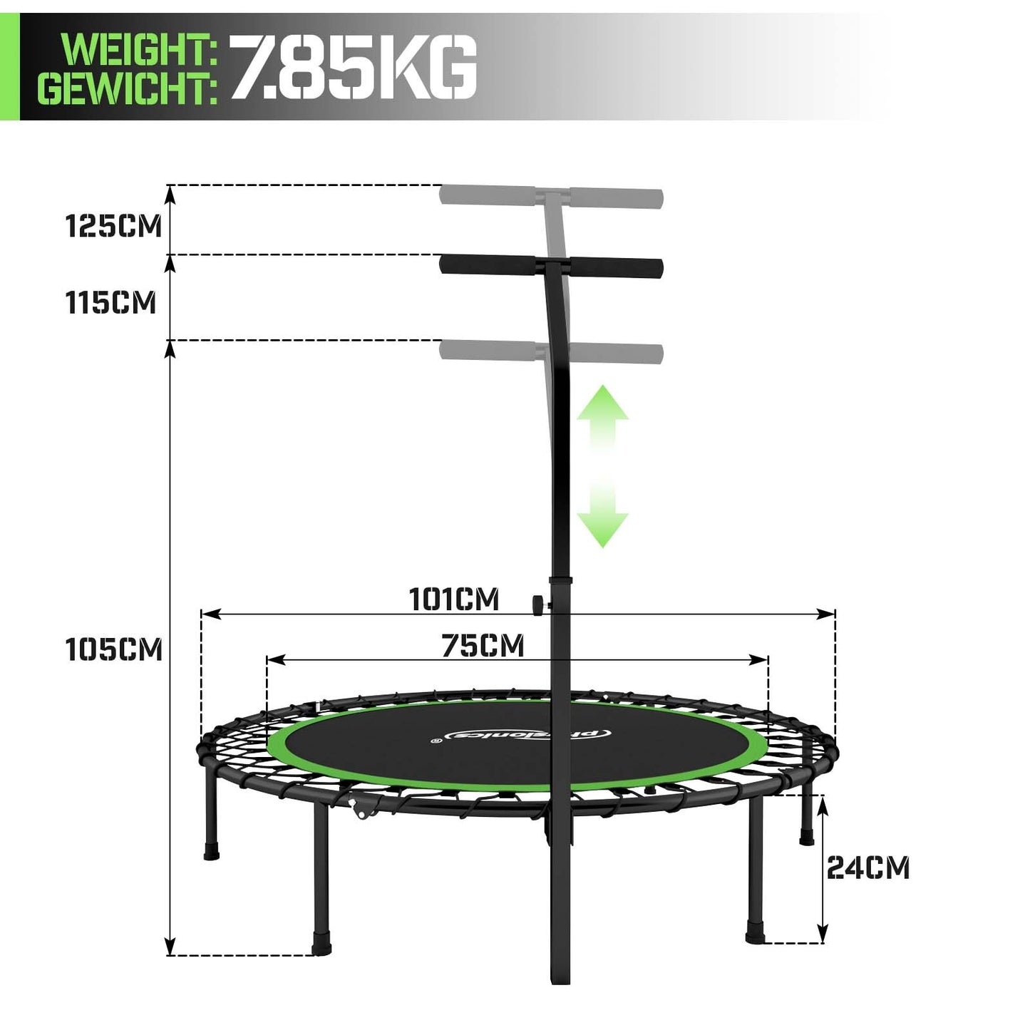 Physionics Fitness Trampoline Handgreep Diameter 101cm